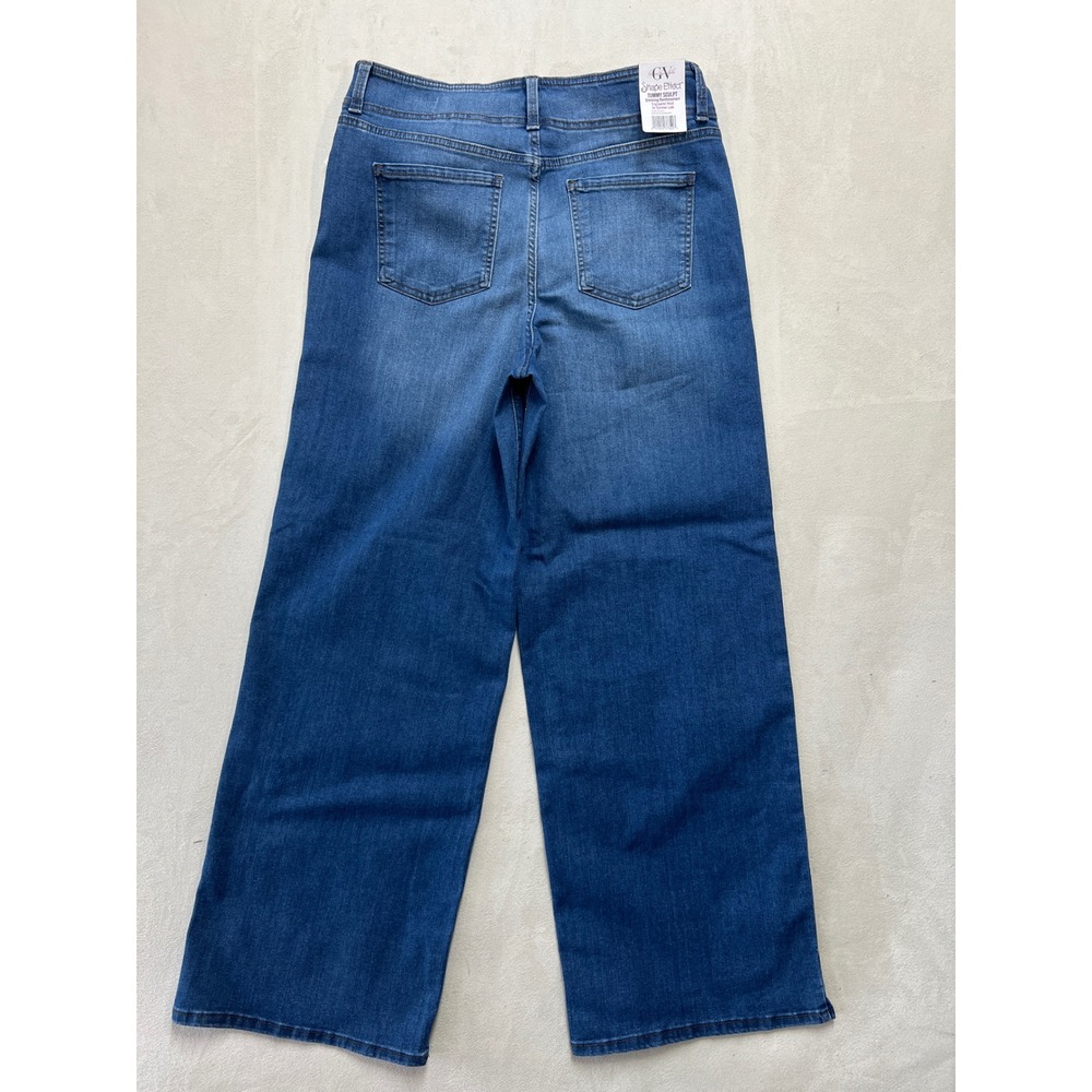 Gloria Vanderbilt Shape Effect Tummy Sculpt Wide Leg Jeans Blue Size 12 NWT - Picture 2 of 8